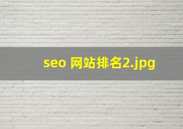 seo 网站排名