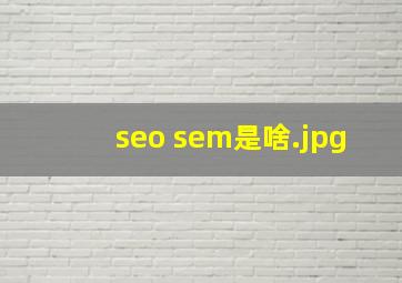 seo sem是啥