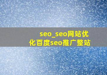 seo_seo网站优化百度seo推广整站