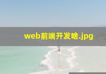 web前端开发啥