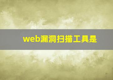 web漏洞扫描工具是