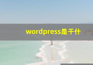 wordpress是干什